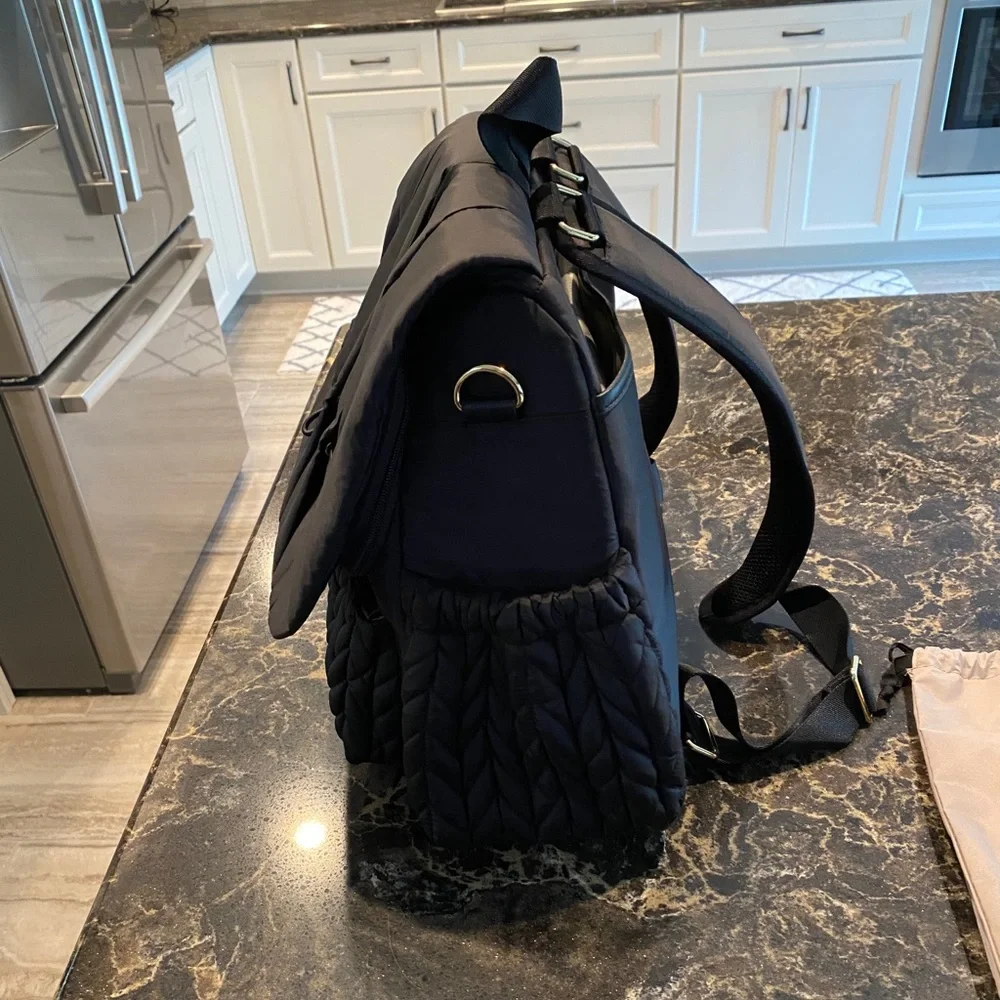 Black Quilted Baby Bag
